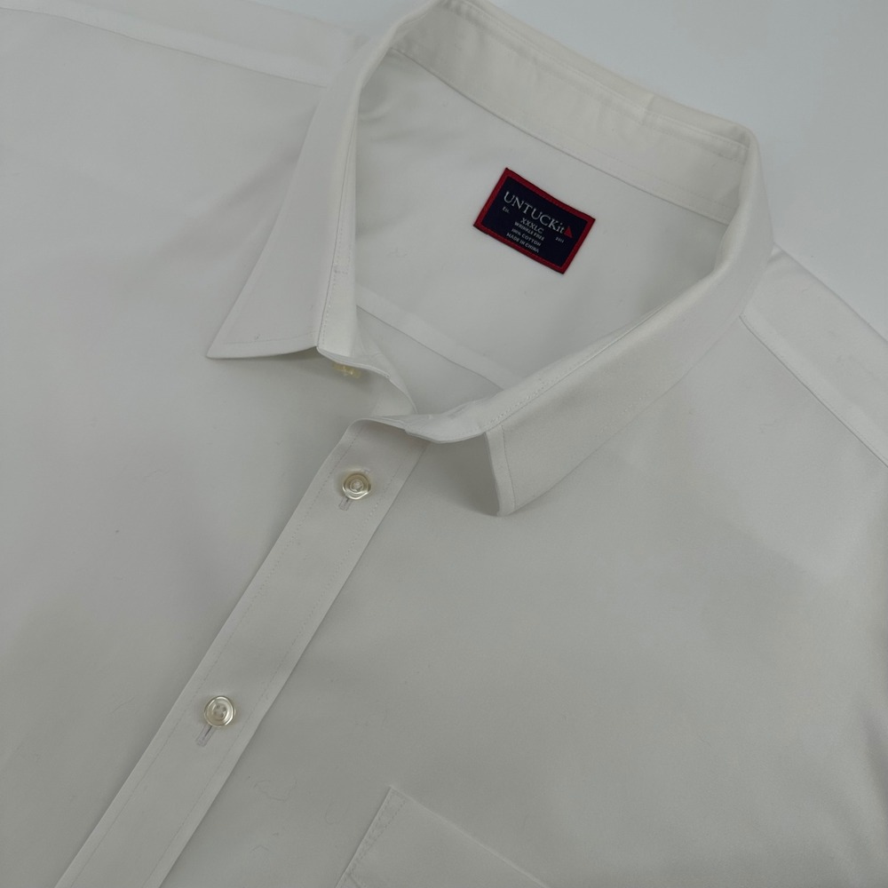 UNTUCKit La Sierra White Wrinkle Free Short Sleeve Button Down Shirt XXXLC
